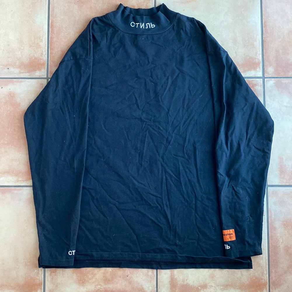 Heron Preston for you the world Mock Neck Long-Sleeve size L